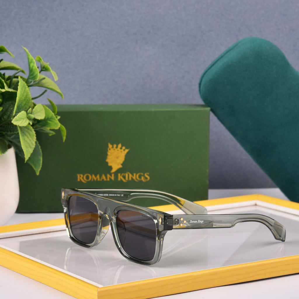 Gothic Steampunk Polarized Sunglasses For Men Women UV Sunglasses Metal  Full Frame - Golden Frame/Green Lens - CO185UZU593