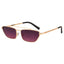 Trapezoid Gold Frame Red Gradient Sunglasses