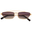 Trapezoid Gold Frame Green Gradient Sunglasses
