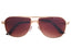 Square Shape Gold Frame Brown Lens Sunglasses