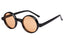 Round Shape Black Frame Orange Lens Sunglasses