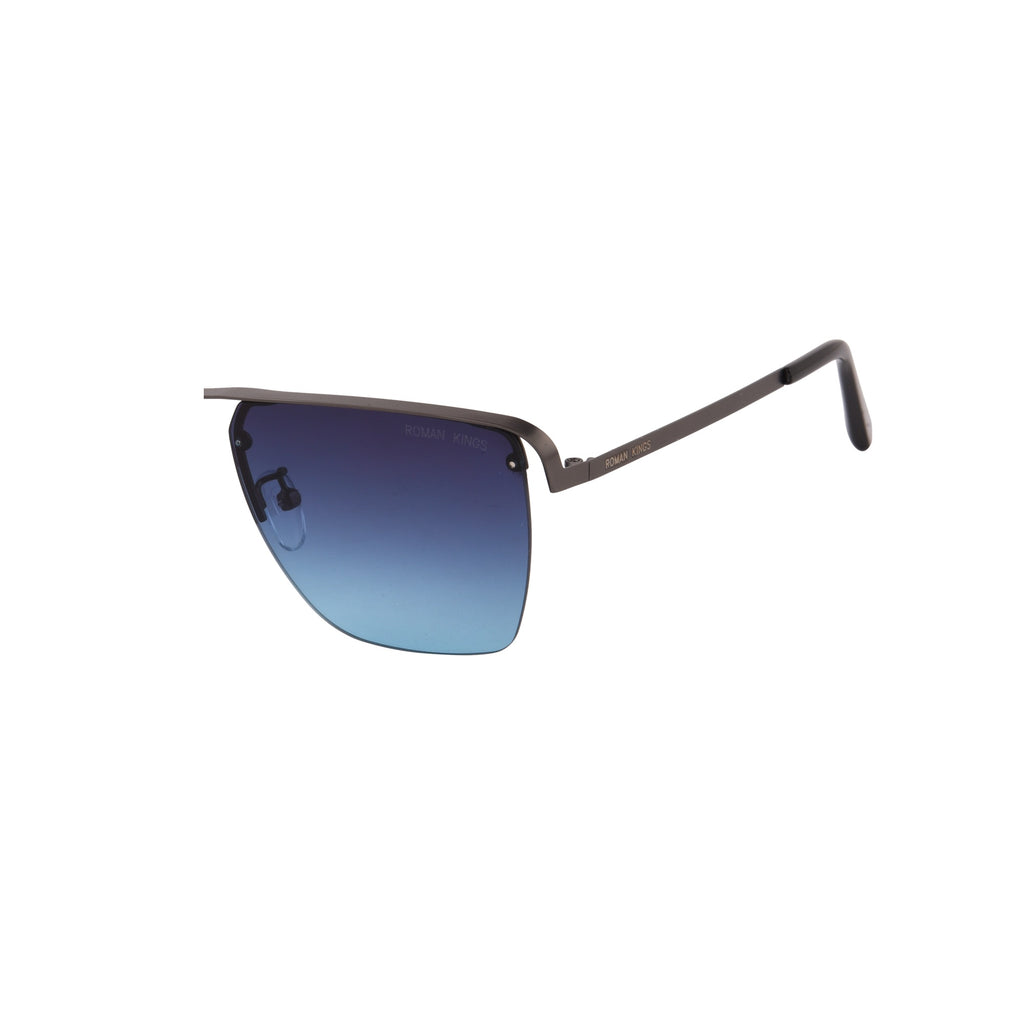 Square Shape Black Frame Blue Lens Sunglasses