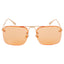 Square Shape Gold Frame Orange Candy Lens Sunglasses