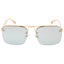Square Shape Gold Frame Green Lens Sunglasses