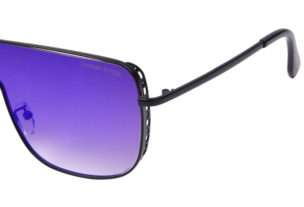 Aviator Black Frame Blue Lens Sunglasses