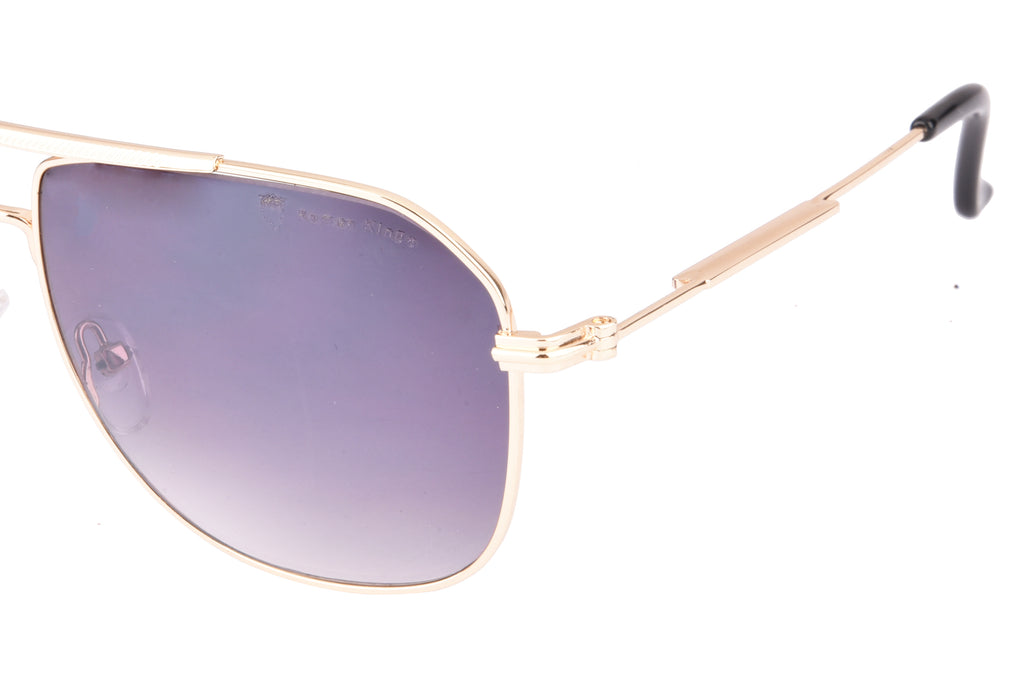 Square Shape Gold Frame Black Lens Sunglasses