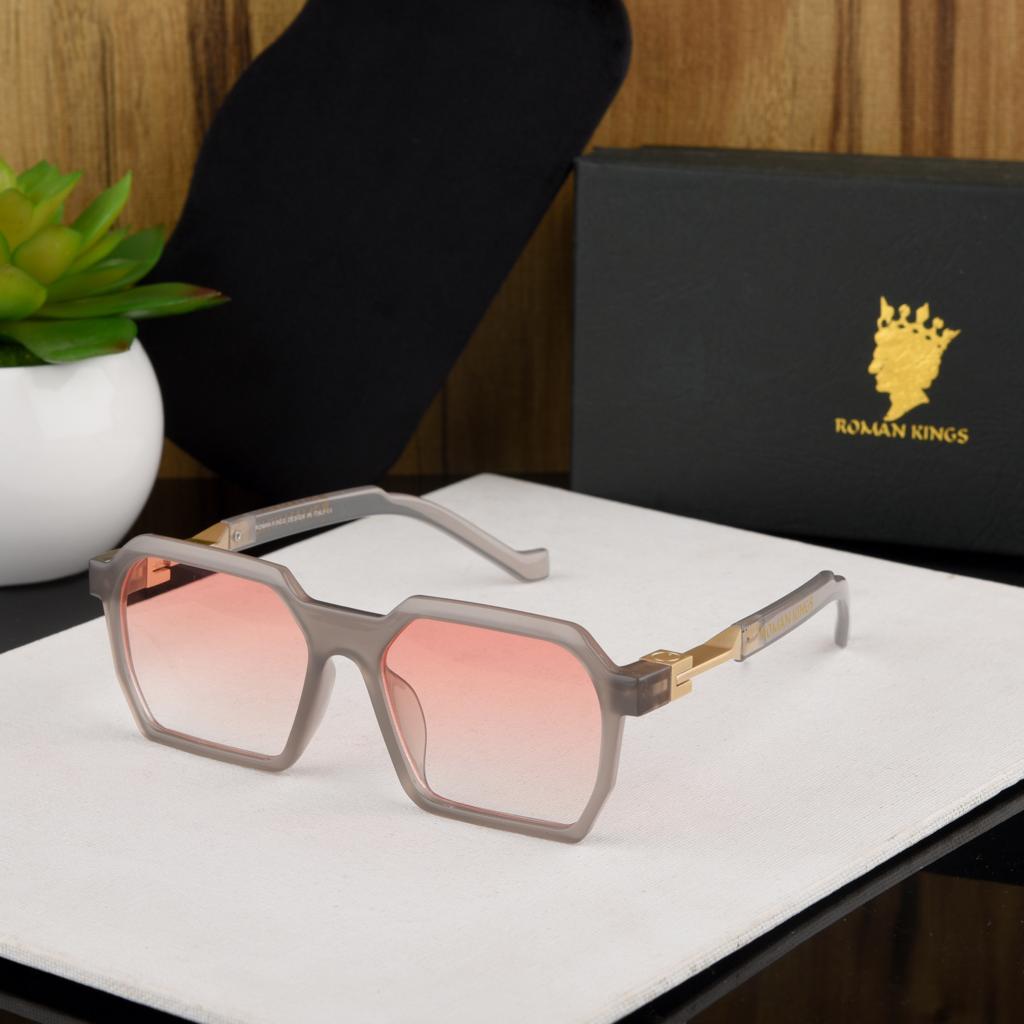Marcian Metallic Frame Pink Lens Sunglasses
