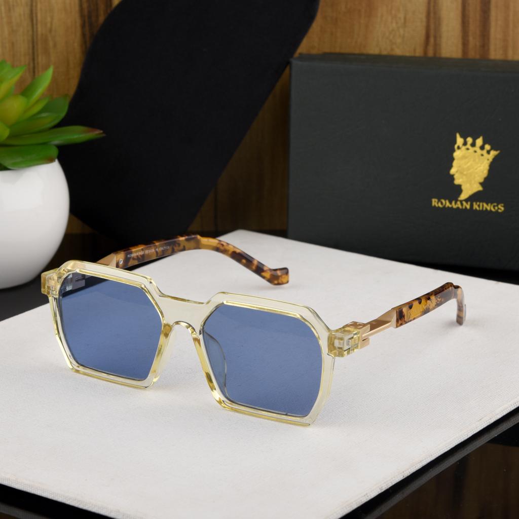 Marcian Gold Frame Blue Lens Camo Sunglasses